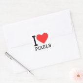 Ik hou van pixels vierkante sticker (Envelop)