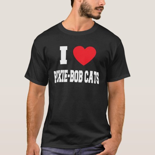 Ik hou van Pixie Bob Cats T-shirt (Voorkant)