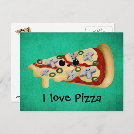 Ik hou van Pizza Briefkaart (Voorkant / Achterkant)