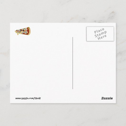 Ik hou van Pizza Briefkaart (Achterkant)