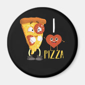 Ik hou van Pizza Cute Pizza Slice Magneet (Voorkant)