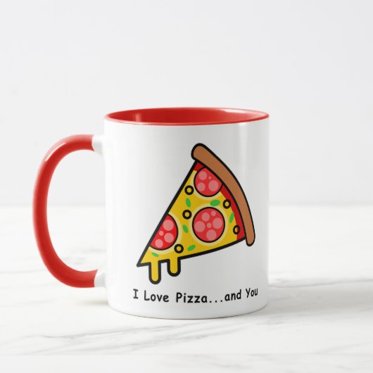 Ik hou van pizza...en jij bent grappig mok (Links)