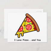 Ik hou van Pizza...En jij Funny Briefkaart (Voorkant / Achterkant)