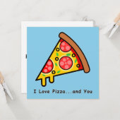 Ik hou van Pizza...en jij Funny Palentine's Day Ka Kaart (Voorkant / Achterkant in situ)