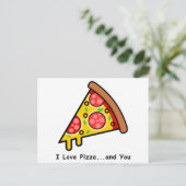 Ik hou van pizza...en jij grappig briefkaart (Staand voorkant)