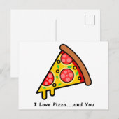 Ik hou van pizza...en jij grappig briefkaart (Voorkant / Achterkant)