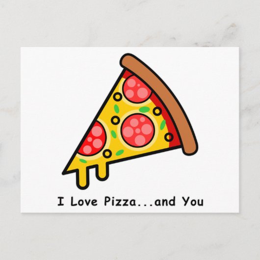 Ik hou van pizza...en jij grappig briefkaart (Voorkant)