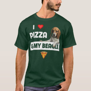 Ik hou van Pizza en mijn beagle Dog eigenaar Peppe T-shirt