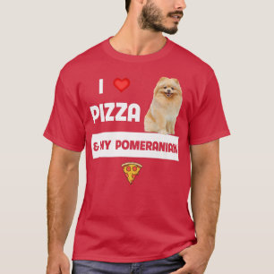 Ik hou van Pizza en mijn pommerse hond Pepperoni-k T-shirt