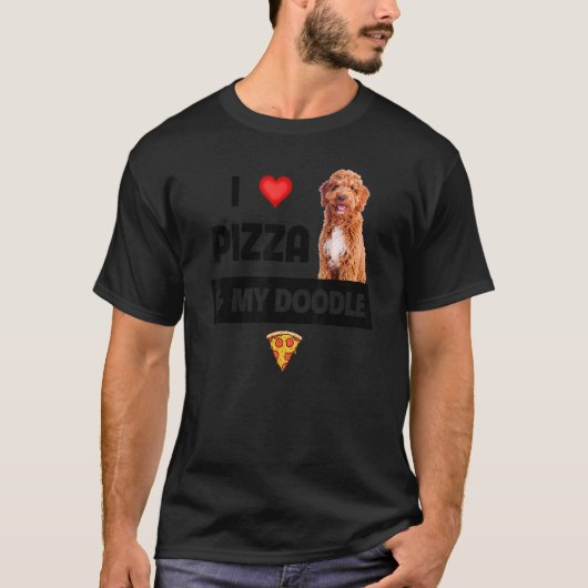 Ik hou van Pizza en mijn porseleineigenaar Peppero T-shirt (Voorkant)