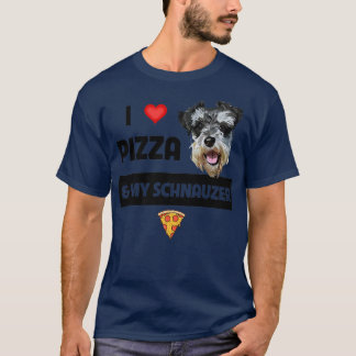Ik hou van Pizza en mijn Schnauzer Dog Pepperoni C T-shirt