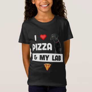 Ik hou van Pizza en mijn zwarte lab Dog Pepperoni  T-shirt