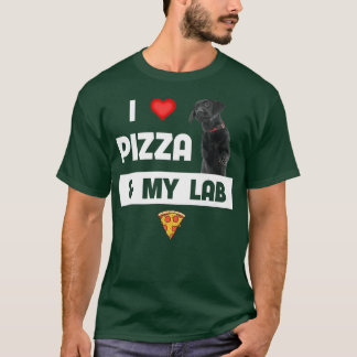 Ik hou van Pizza en mijn zwarte lab Dog Pepperoni T-shirt