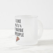Ik hou van Pizza en misschien 3 mensen Matglas Koffiemok (Voorkant rechts)
