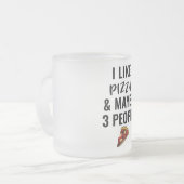 Ik hou van Pizza en misschien 3 mensen Matglas Koffiemok (Voorkant links)