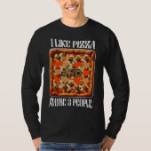 Ik hou van pizza en misschien 3 mensen t-shirt (Voorkant)