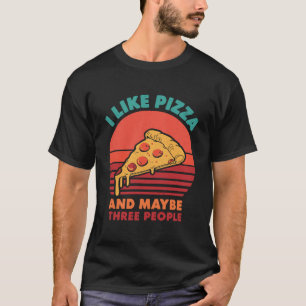 ik hou van pizza en misschien drie personen pizza  t-shirt