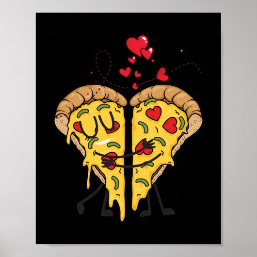 Ik hou van Pizza Fun Fast Food Poster (Voorkant)