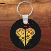 Ik hou van Pizza Fun Fast Food Sleutelhanger (Voorkant)