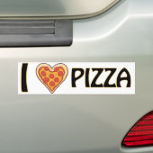 Ik hou van pizza - Funny Food Lover Gift Bumpersticker (Op auto)