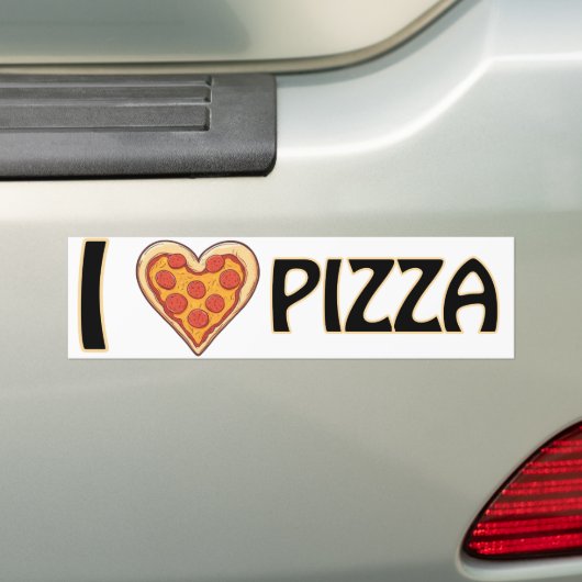 Ik hou van pizza - Funny Food Lover Gift Bumpersticker (Op auto)