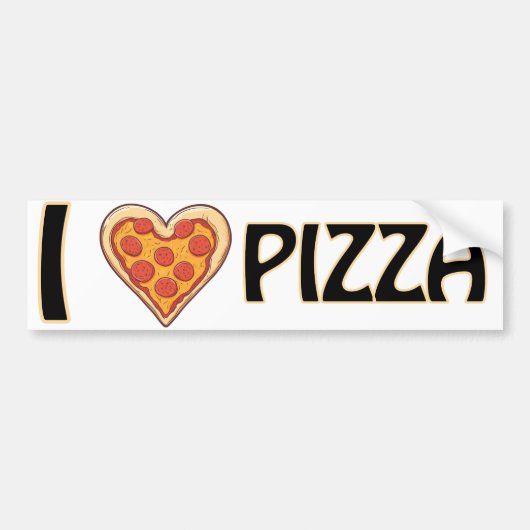 Ik hou van pizza - Funny Food Lover Gift Bumpersticker (Voorkant)