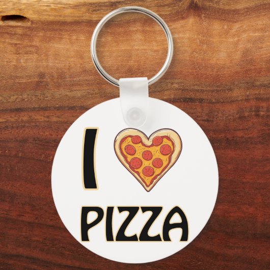 Ik hou van pizza - Funny Food Lover Gift Sleutelhanger (Achterkant)