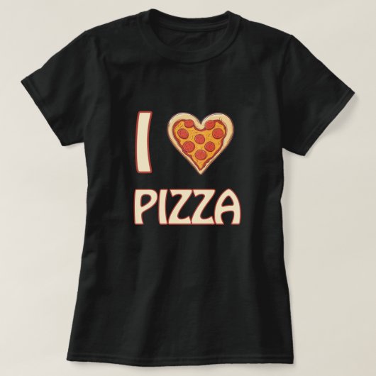 Ik hou van pizza - Funny Food Lover Gift T-shirt (Design voorkant)
