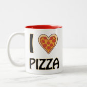 Ik hou van pizza - Funny Food Lover Gift Tweekleurige Koffiemok (Links)