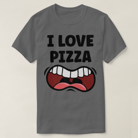 Ik hou van Pizza Funny Hungry Mouth T-shirt (Design voorkant)