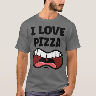 Ik hou van Pizza Funny Hungry Mouth T-shirt