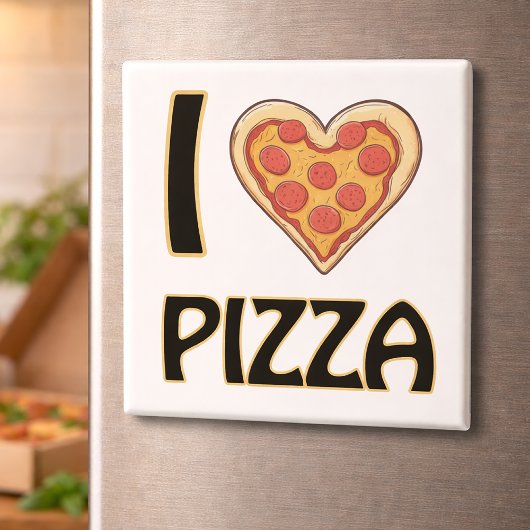 Ik hou van Pizza – Grappig Cadeau voor Pizzaliefhe Magneet