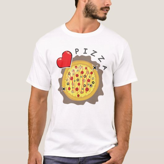 Ik hou van pizza - Grappig T-shirt (Voorkant)