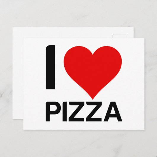 IK HOU VAN PIZZA HART BRIEFKAART (Voorkant / Achterkant)