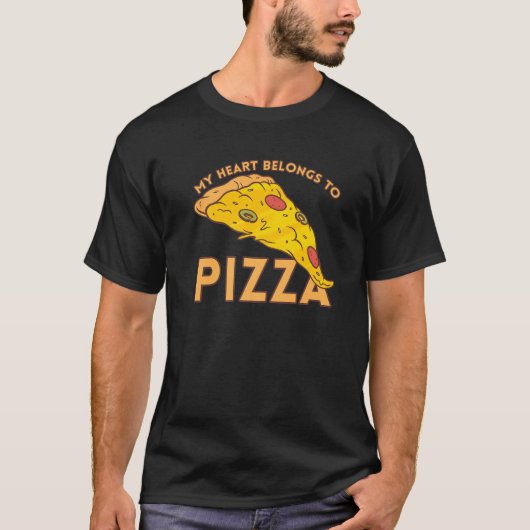 Ik hou van Pizza Hart Valentijnsdag Premium T-shirt (Voorkant)