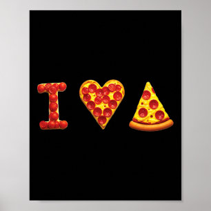 Ik Hou Van Pizza Italiaans Voedsel Liefhebbers Piz Poster