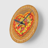 Ik hou van Pizza Pizza Fast Food Wall Clock Ronde Klok (Hoek)