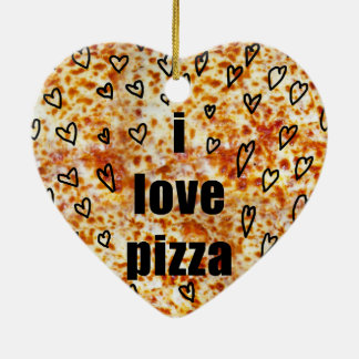 Ik hou van pizza/Pizza. Keramisch Ornament