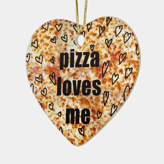 Ik hou van pizza/Pizza. Keramisch Ornament (Links)