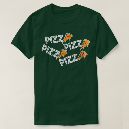 Ik hou van pizza  retro 70s voedselliefhebber voor t-shirt (Design voorkant)