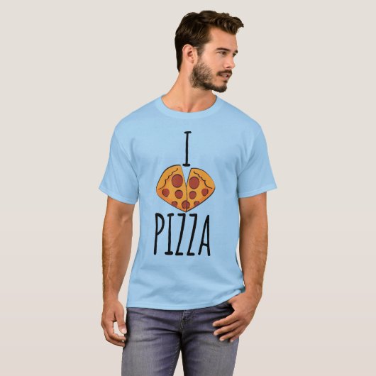Ik hou van Pizza! T-Shirt (Voorkant volledig)
