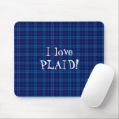 Ik hou van Plaid- Royal Blue Muismat (Met muis)