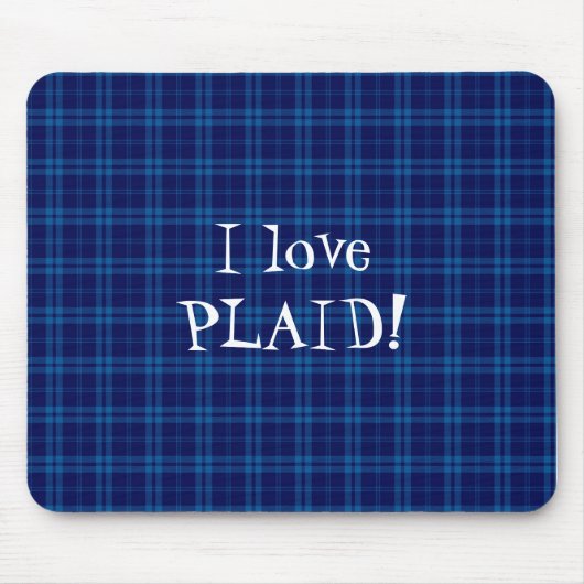 Ik hou van Plaid- Royal Blue Muismat (Voorkant)