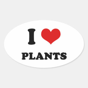 Ik hou van Planten Ovale Sticker