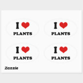 Ik hou van Planten Ovale Sticker (Vel)