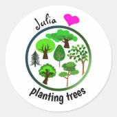 Ik hou van Planten Ronde Sticker (Voorkant)