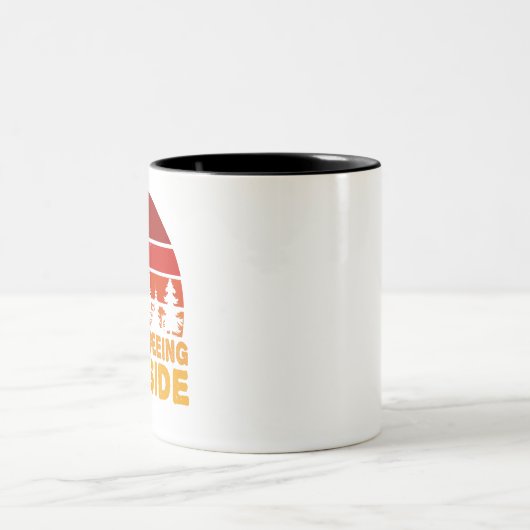 Ik Hou Van Plassen Buiten Grappig Wandelen Kampere Tweekleurige Koffiemok (Center)