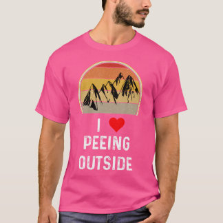 Ik hou van plassen buiten grappige camping wandele t-shirt