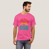Ik hou van plassen buiten Retro Sunset Adventure C T-shirt (Voorkant volledig)