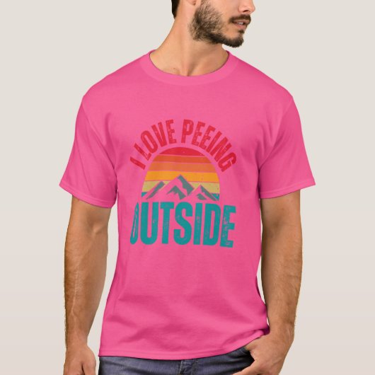 Ik hou van plassen buiten Retro Sunset Adventure C T-shirt (Voorkant)